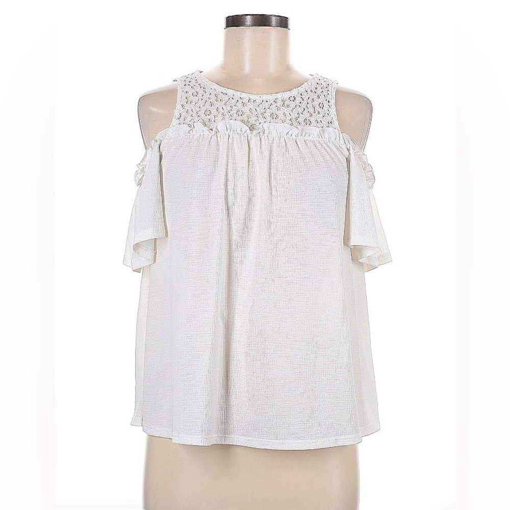 LC Lauren Conrad Elegant White Lace Women's Top
